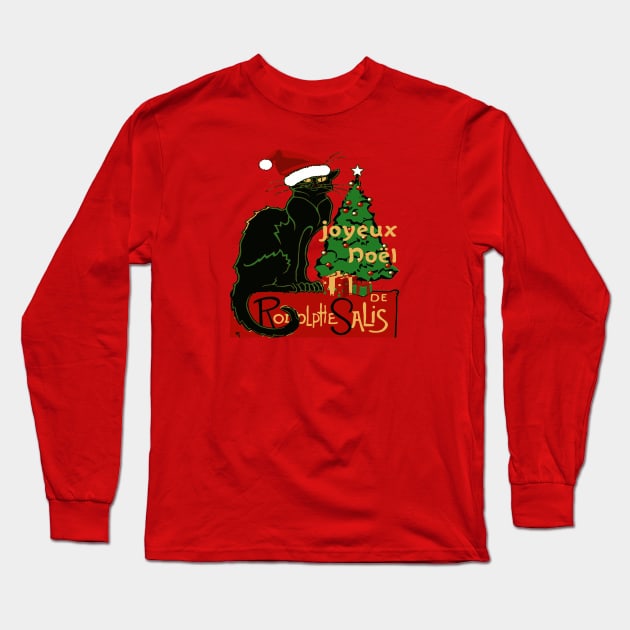 Joyeux Noel Le Chat Noir Spoof With Yule Tree v2 Long Sleeve T-Shirt by taiche